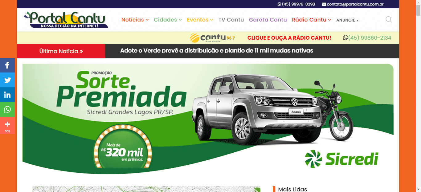 Criação de site para Portal de Notícias.